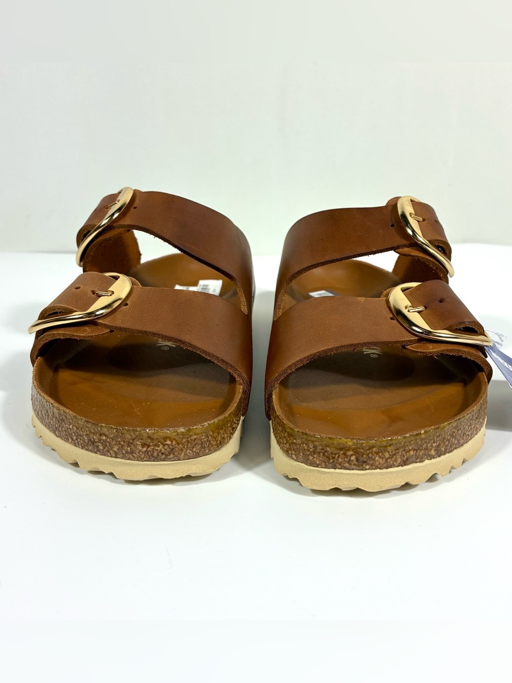 Birkenstock Arizona Big Buckle Slide Sandals Oiled Leather Antique Cognac 40EU - Picture 14 of 17